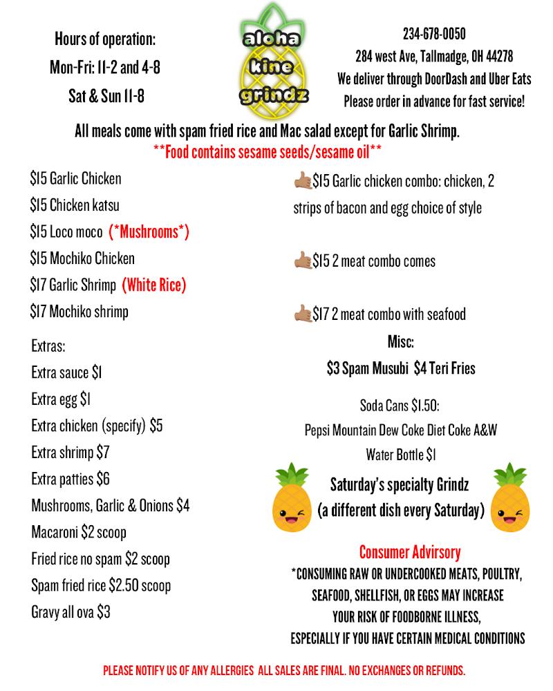 Aloha Kine Grindz Garlic Chicken